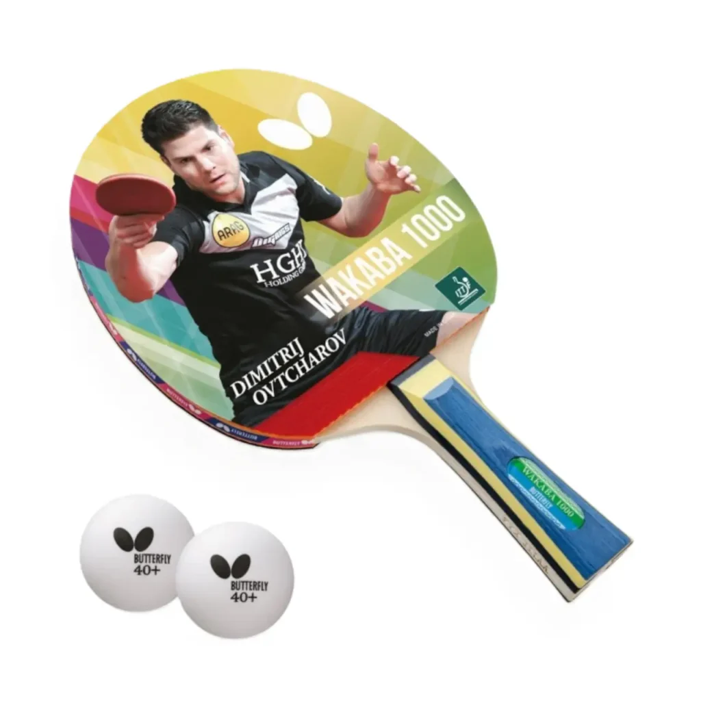 RAQUETA WAKABA 1000 + 2 BOLAS BUTTERFLY